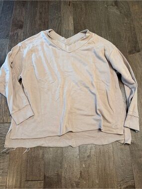Relaxed V-Neck Women's Sweater in Light Beige